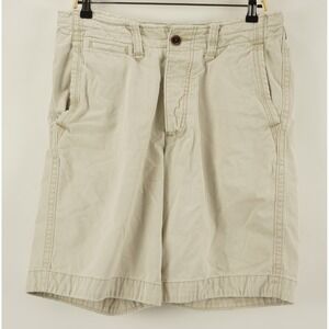 Abercrombie & Fitch Classic Distressed Drawstring Chino Shorts Men 31 x 10 White